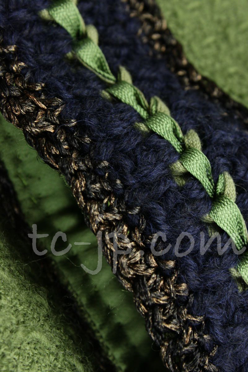CHANEL 10PF Paris Shanghai Green Braid Skirt Jacket 36 シャネル グリーン・ブレイド・ジャケット スカート スーツ - TC JAPAN
