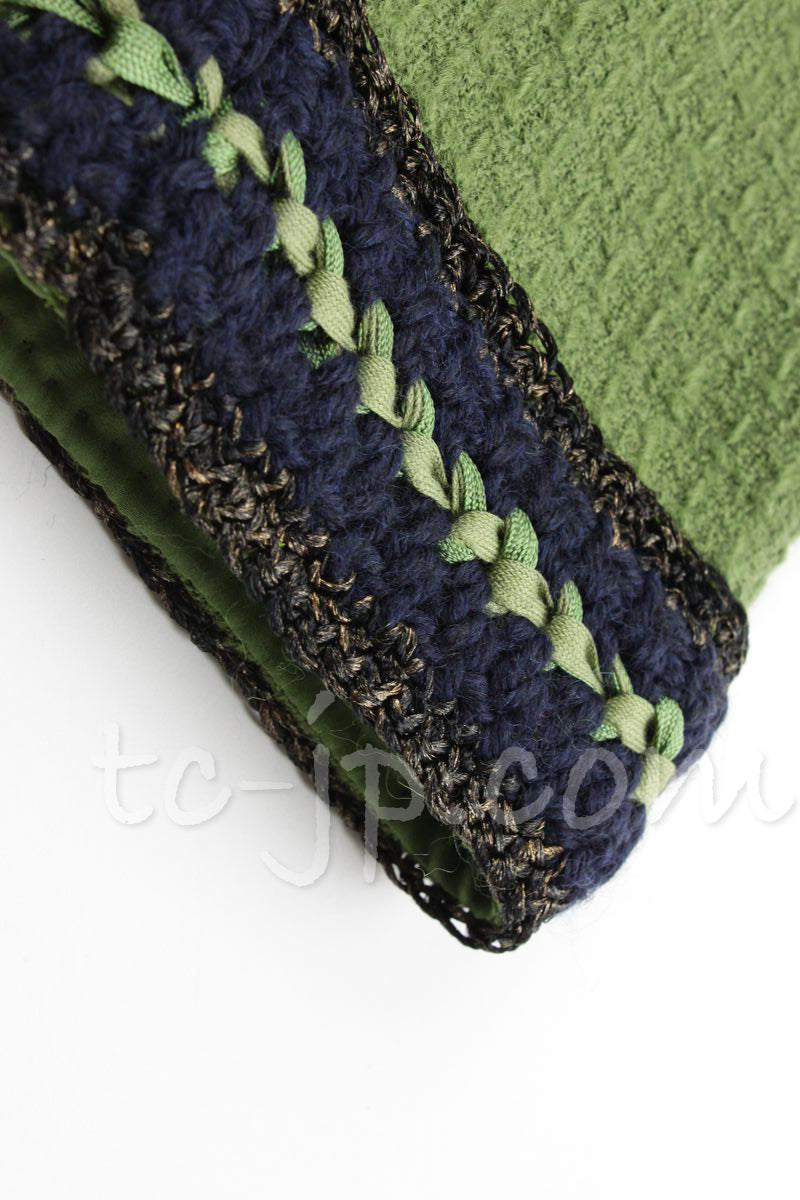 CHANEL 10PF Paris Shanghai Green Braid Skirt Jacket 36 シャネル グリーン・ブレイド・ジャケット スカート スーツ - TC JAPAN