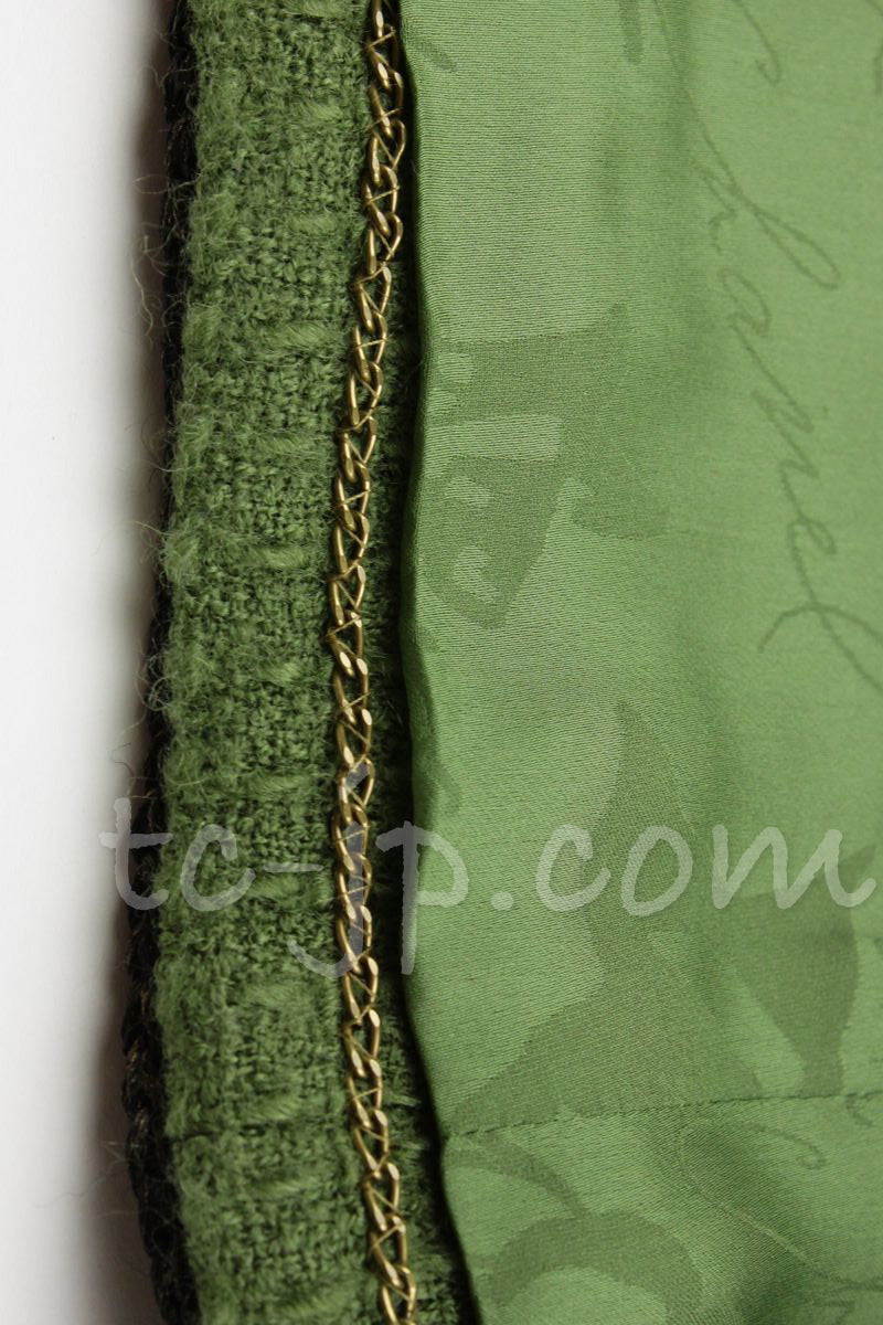 CHANEL 10PF Paris Shanghai Green Braid Skirt Jacket 36 シャネル グリーン・ブレイド・ジャケット スカート スーツ - TC JAPAN