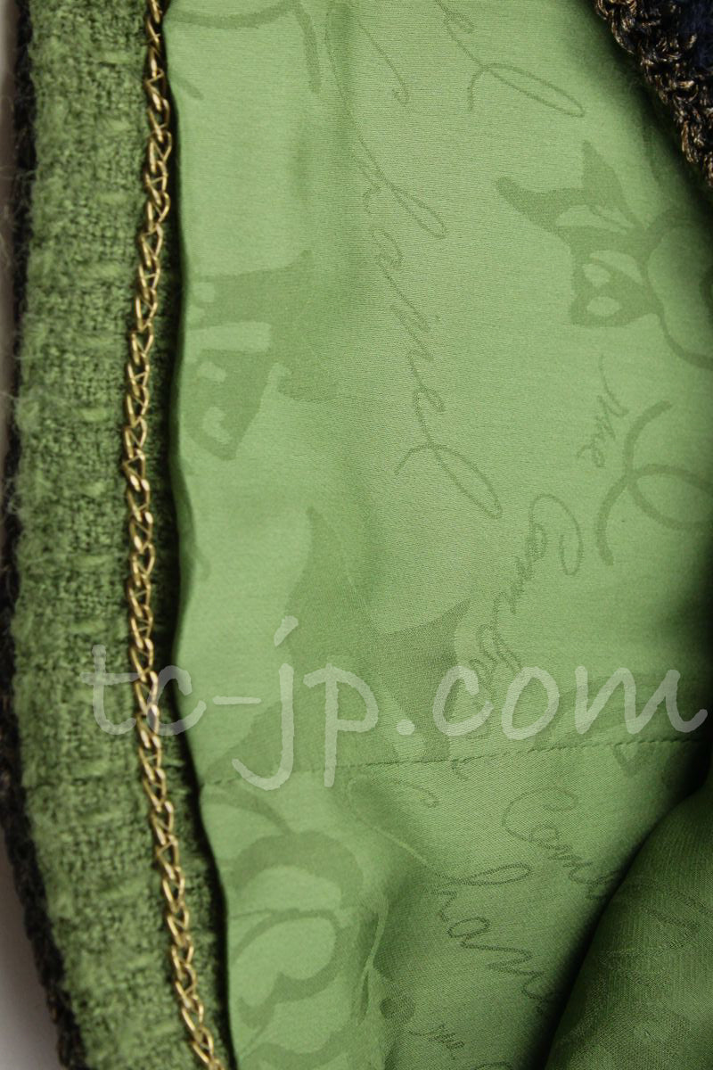 CHANEL 10PF Paris Shanghai Green Braid Skirt Jacket 36 シャネル グリーン・ブレイド・ジャケット スカート スーツ - TC JAPAN