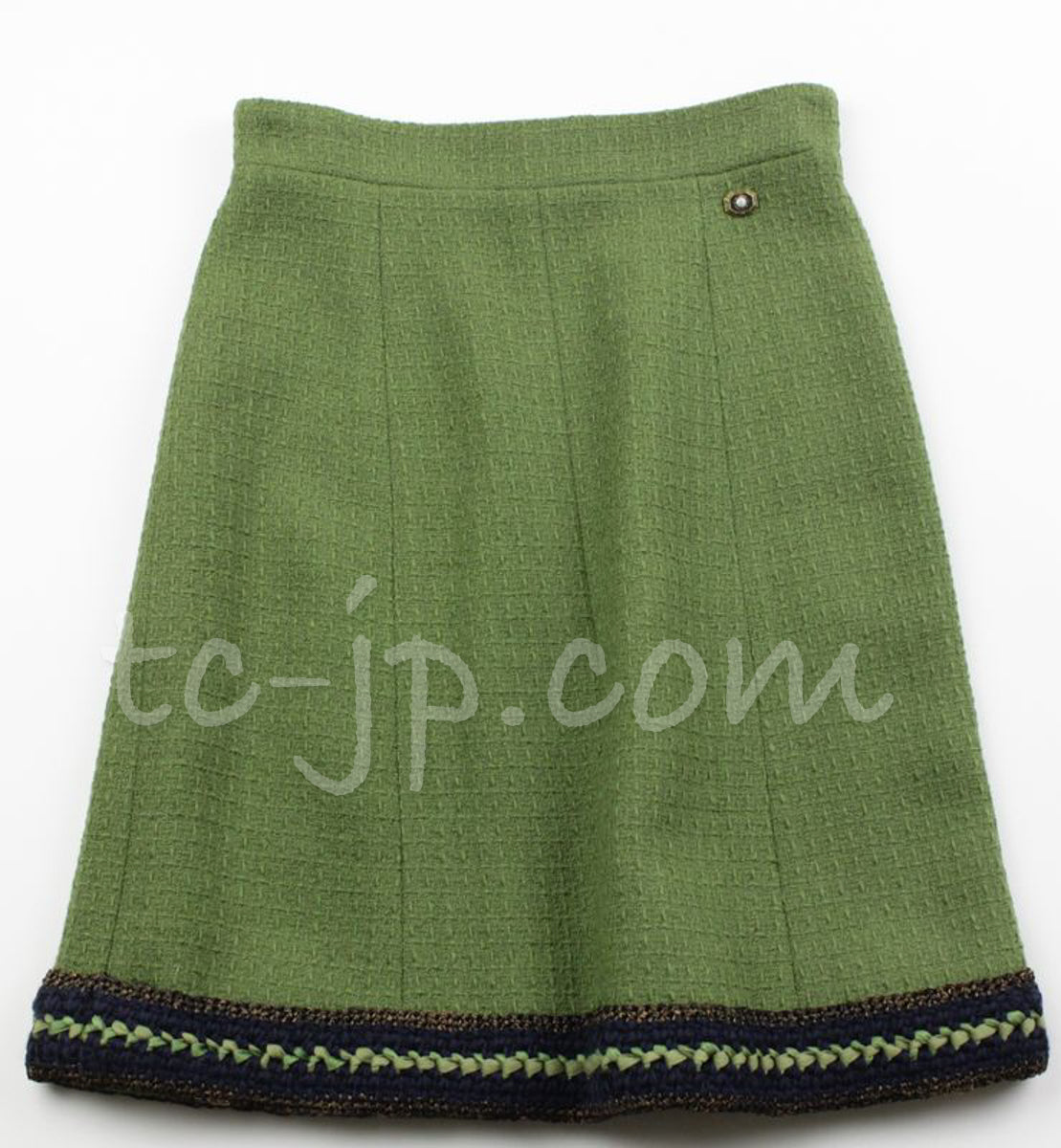 CHANEL 10PF Paris Shanghai Green Braid Skirt Jacket 36 シャネル グリーン・ブレイド・ジャケット スカート スーツ - TC JAPAN