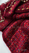 CHANEL 90A Vintage Red Wool Mohair Gold Button Jacket Skirt Suit 38 シャネル・ヴィンテージ・レッド・ウール・モヘア・ゴールドボタン・ジャケット・スカートスーツ 即発