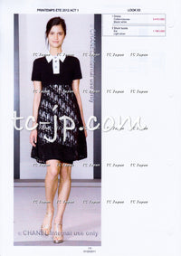CHANEL 12S Black Ivory Knit Dress 34 シャネル ブラック・アイボリー・ニット・ワンピース
