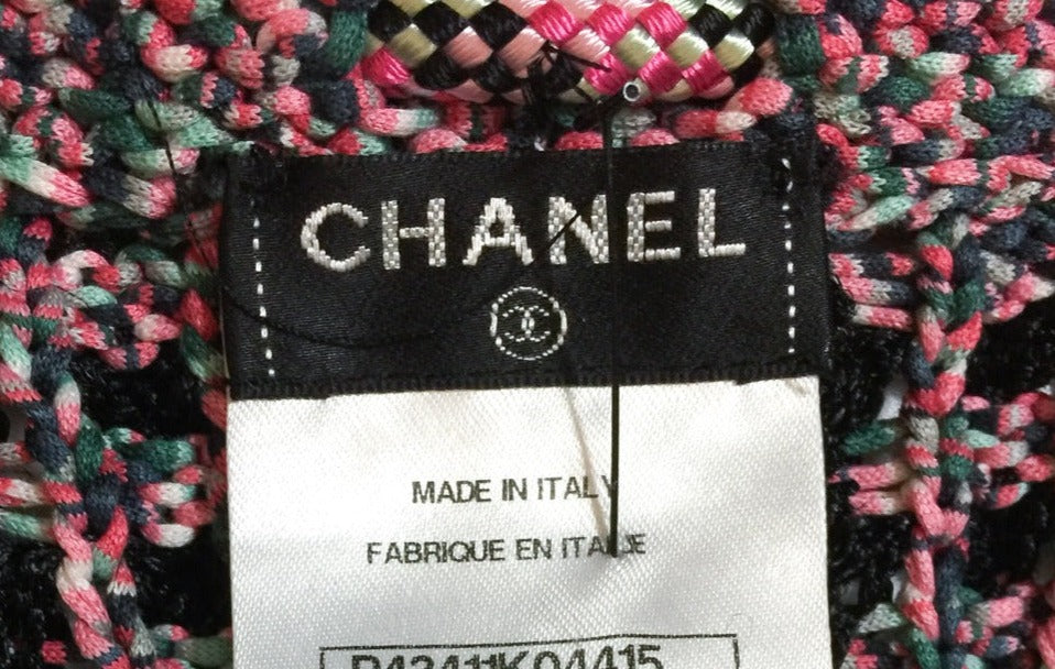 CHANEL 12S Pink Black Navy Chain Knit Cardigan 34 36 38 シャネル ピンク・ネイビー・ブラック・ニット・カーディガン 即発