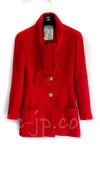 CHANEL 92A Iconic Collector's Piece Red Tweed Jacket Skirt Suit 38 シャネル レッド・コレクター限定品 レア・ジャケット・スカート・スーツ 即発