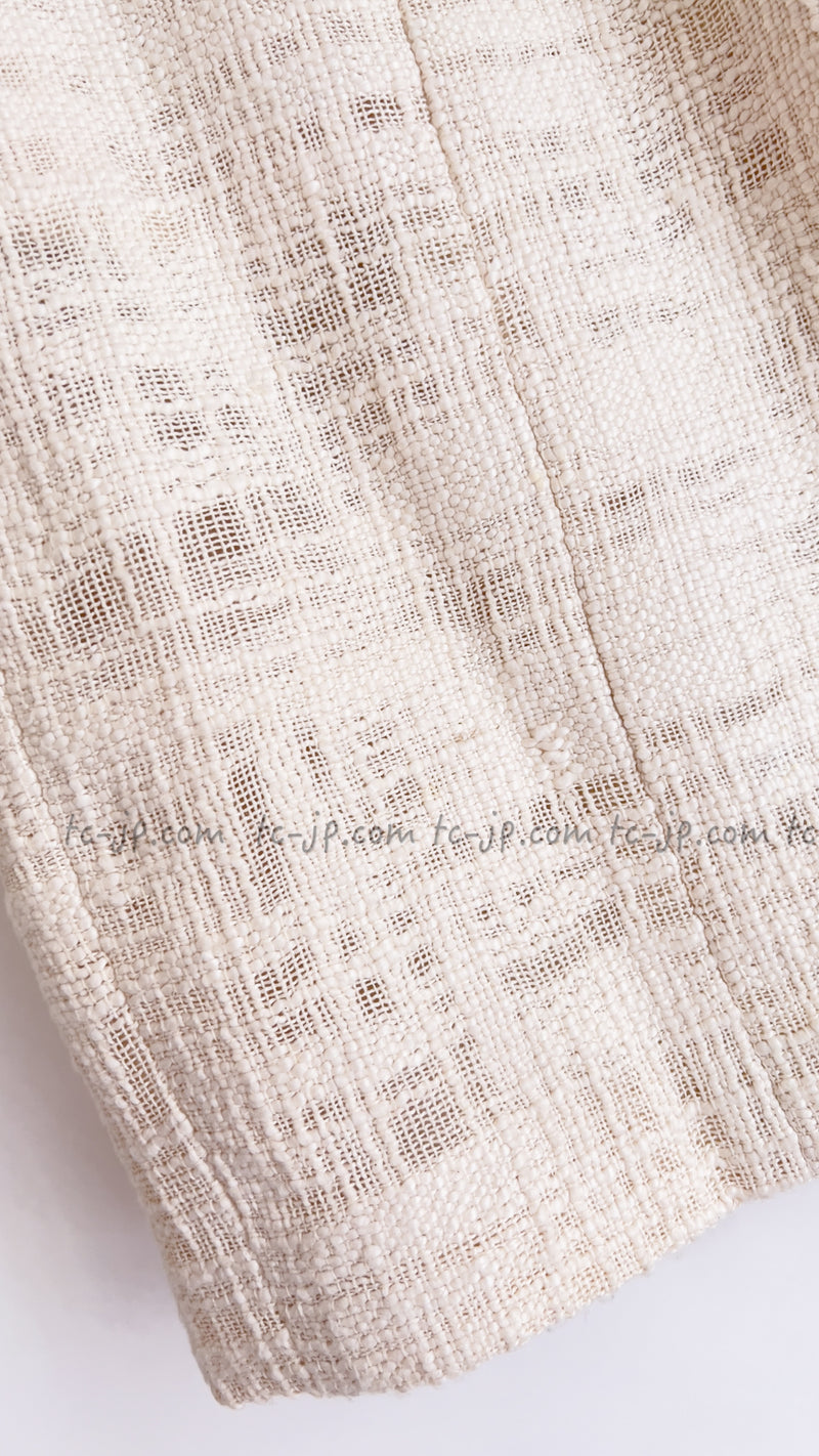 CHANEL 12PF Paris Bombay Ivory Silver Dress 34 シャネル アイボリー・シルバー・ツイード・ワンピース 即発 - TC JAPAN