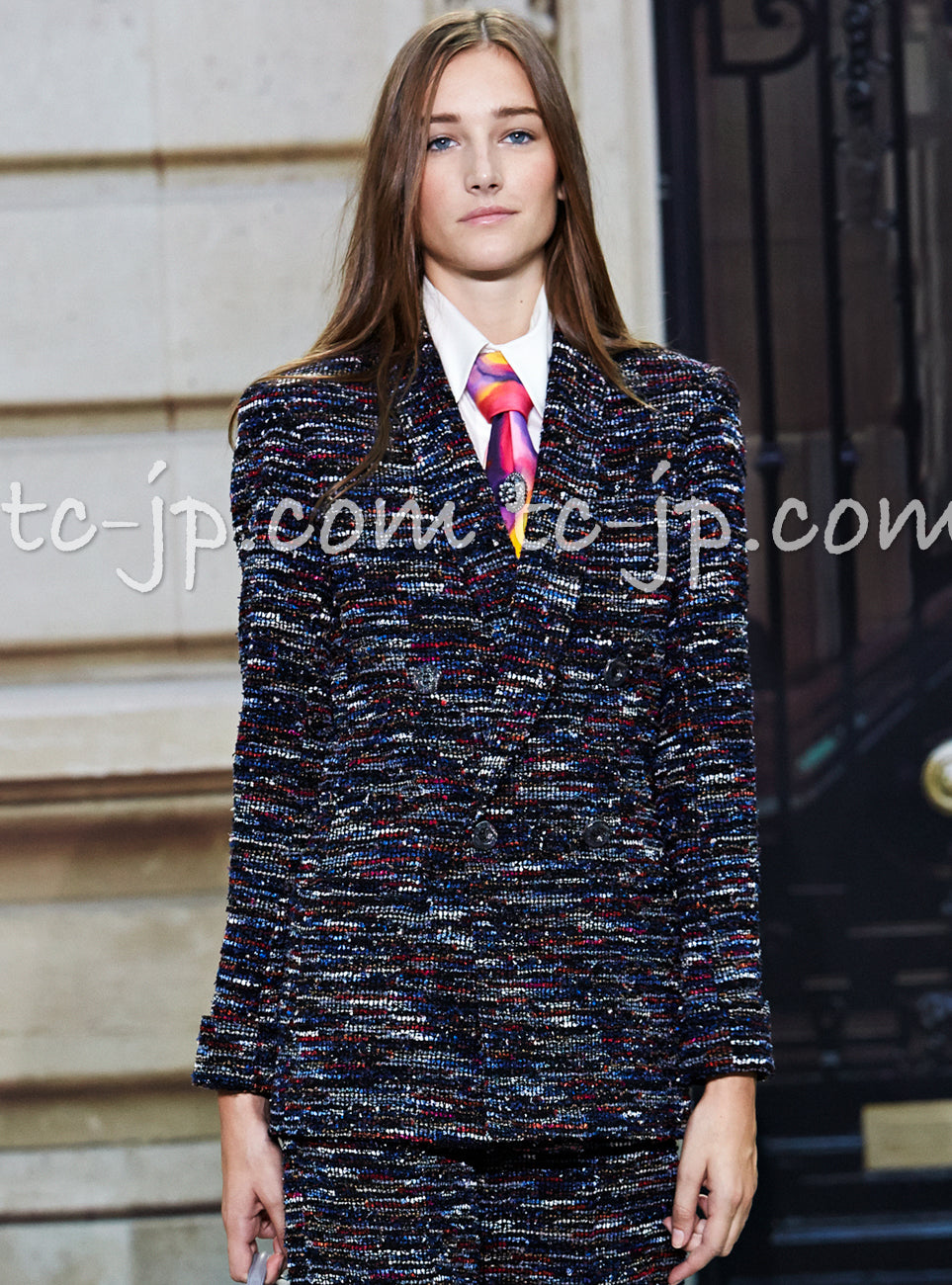 CHANEL 15S Multicolor Tweed Double Jacket 34 36 シャネル マルチカラー・ツイード・ダブル・ジャケット  即発