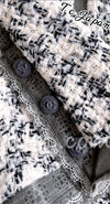 CHANEL 09S Silk tweed Zip Jacket 40 シャネル ・グレー・シルク ツイード ジップ アップ ジャケット 即発