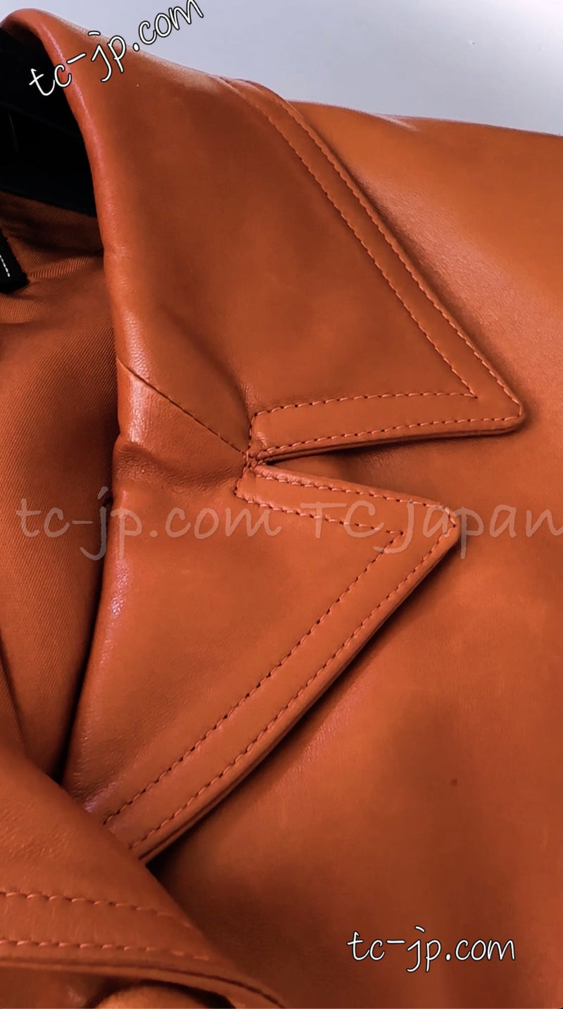 CHANEL 96A Vintage Camel Brown Lambskin Leather Jacket 36 シャネル ヴィンテージ・キャメルブラウン・ラムスキン・レザー・ジャケット 即発