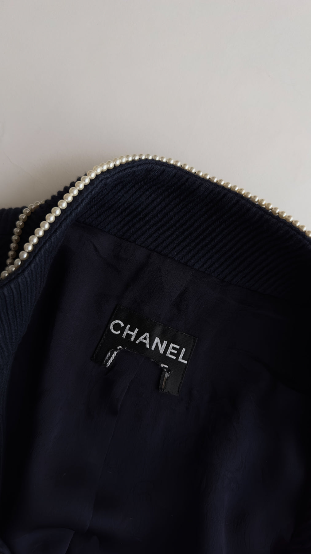 CHANEL 09S Pearl Navy Dress Jacket 34 36 シャネル ナポレオン・パール装飾・ネイビー ・ミリタリー・ワンピース・ジャケット 即発