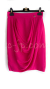 CHANEL 12PF Pink Silk Draped Elegant Skirt 38 シャネル ピンク・シルク・ドレープ・エレガント・スカート 即発