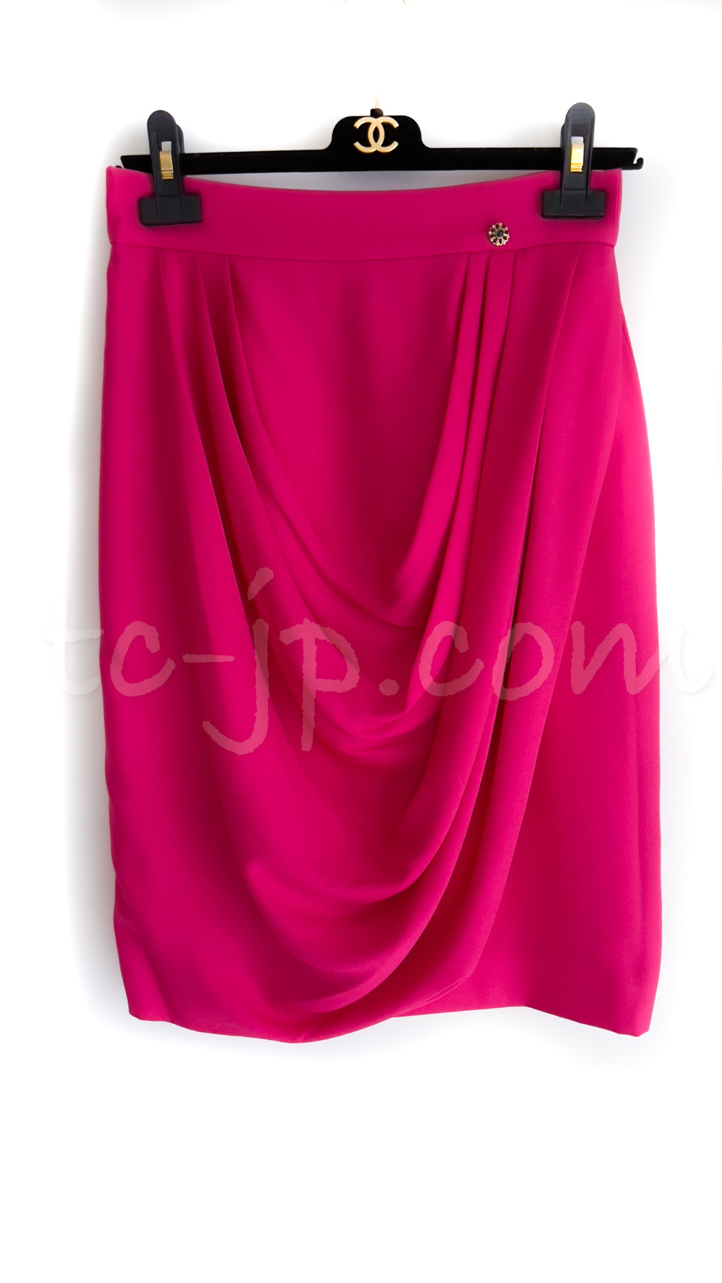 シャネル ピンク・シルク・スカート CHANEL 12PF Pink Silk Draped Skirt – TC JAPAN