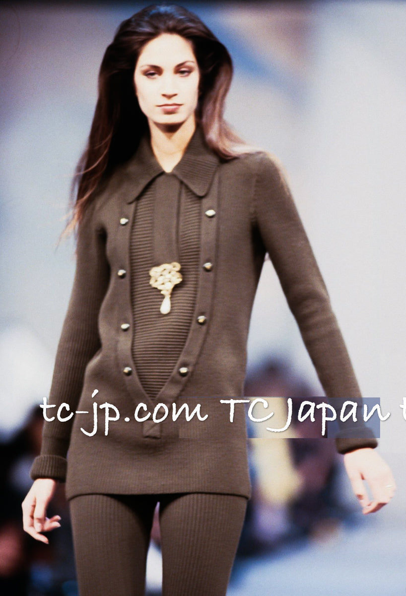 CHANEL 89A Brown Camel Hair Cardigan 38 40 シャネル キャメル ベージュ カーディガン 新品タグ付き 即発