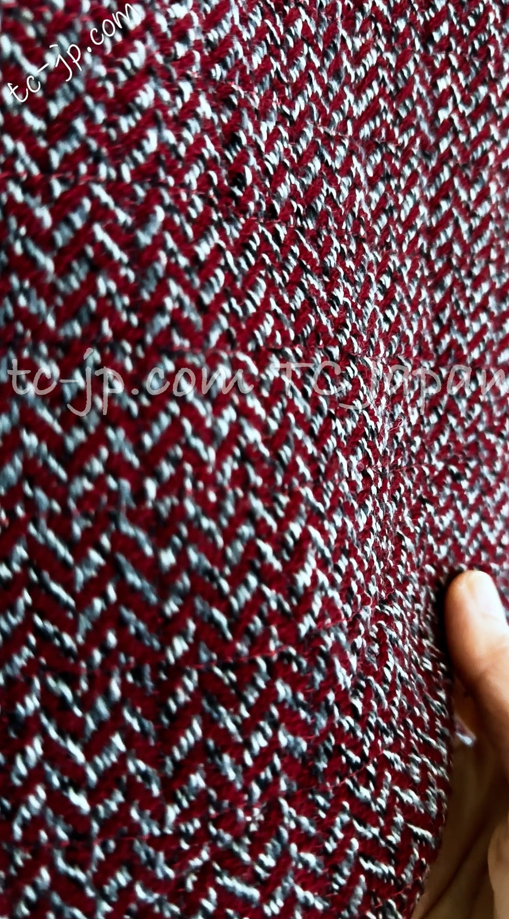 CHANEL 08A Red Grey Wool Tweed Jacket Skirt Suit 36 シャネル レッド・グレー・ウール・ツイード・ジャケット・スカート スーツ