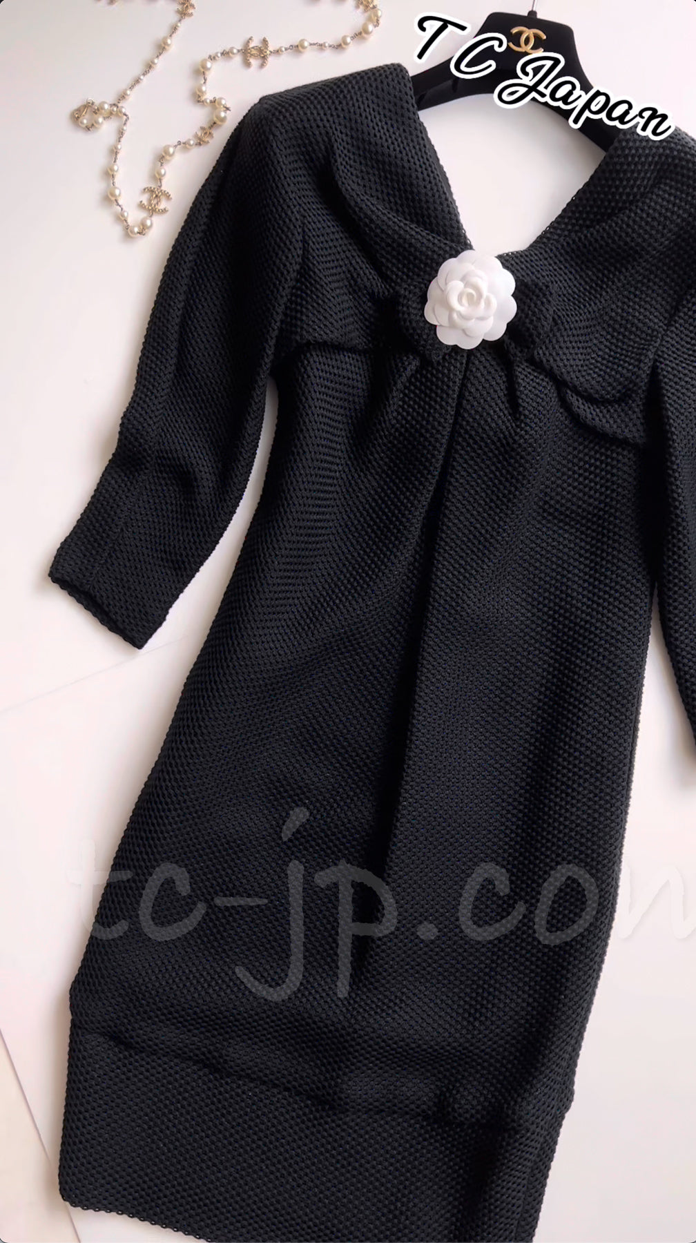 CHANEL 13S $4.1K Black or White Dress 36 38 シャネル 女優・ハンヒョジュ着 ブラック・メッシュ・ワンピース 即発 - TC JAPAN