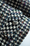 CHANEL 06C Ivory Black Multicolor Epaulets Wool Cotton Tweed Jacket 36 40 シャネル アイボリー ブラック マルチカラー ウール コットン ツイード ジャケット 即発