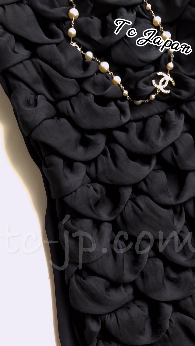 CHANEL 09C Black Sleeveless Camelia Dress 36 シャネル カメリア・ブラック・ワンピース 即発