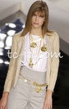 CHANEL 03S Beige Silk Cropped Cardigan Jacket 36 38 シャネル ベージュ・シルク・クロップド・カーディガン・ジャケット 即発