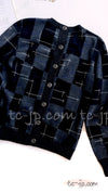 CHANEL 21B Charcoal Black Cashmere Cardigan Sweater 38 シャネル・チャコールグレー・ブラック・カシミア・カーディガン・セーター 即発