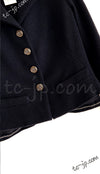 CHANEL 12C Black Rhinestone Buttons Jacket 36 40 42 シャネル ブラック ラインストーン ボタン ジャケット 即発