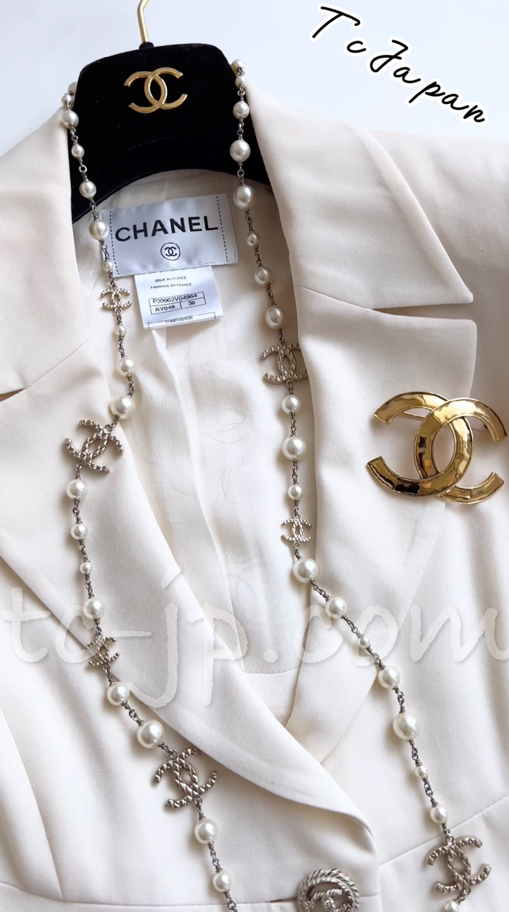 CHANEL 11C Ivory Cream Simple Wool Jacket 38 シャネル アイボリー・ウール・シンプル・ジャケット 即発