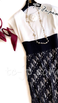 CHANEL 12S White Black Knit Dress 40 シャネル ホワイト・ブラック・ワンピース 即発