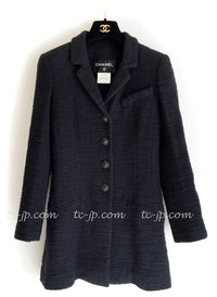 CHANEL 12PF Black Tweed Jacket 34 シャネル ブラック・ツイード・ジャケット