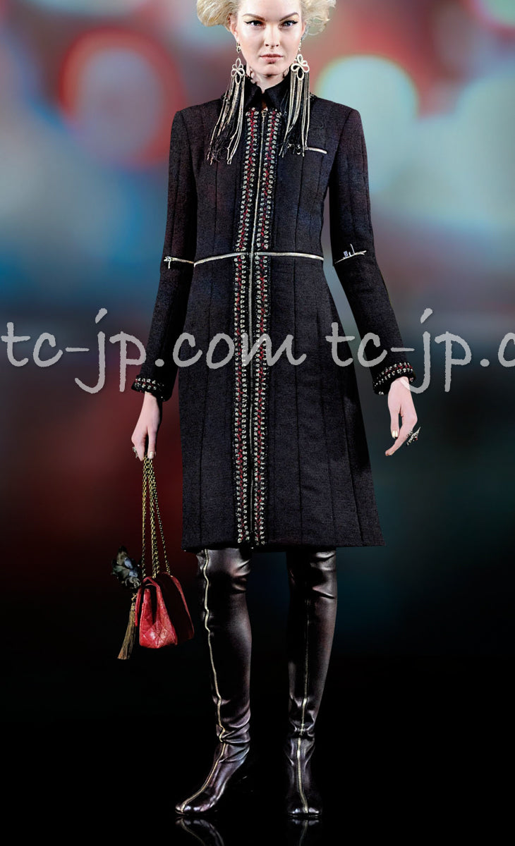 シャネル ウール・ジッパー・コート CHANEL 10PF Black Wool Zip シャネル ウール・ジッパー・コート CHANEL 10PF Black Wool Zip