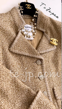 CHANEL 13C Gold Silk Blend  Lesage Tweed Jacket 38 40 シャネル ゴールド・ルサージュ・ツイード・ジャケット 即発