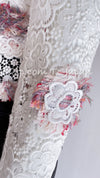 CHANEL 04S White Multicolor Camellia Cardigan Jacket Skirt Setup 36 シャネル ホワイト・マルチカラー・カメリア・カーディガン・スカート 即発