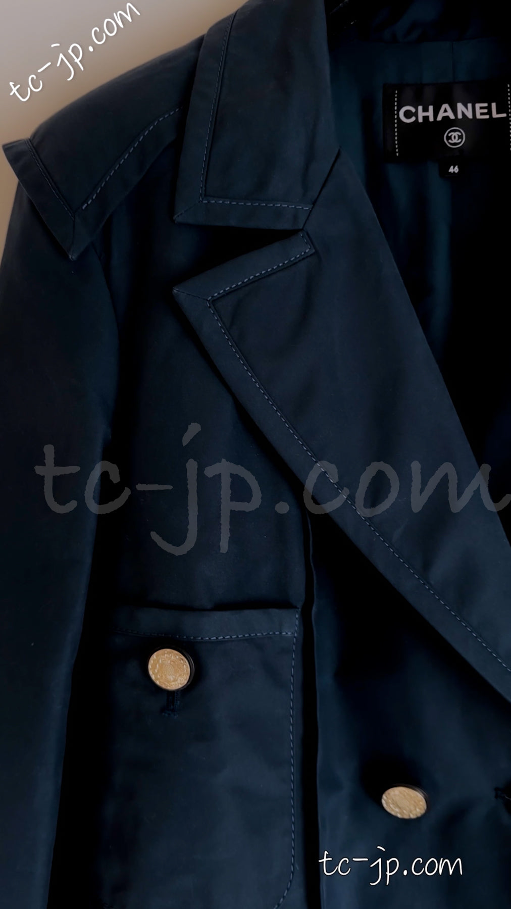シャネル ジャケット CHANEL ダーク ネイビー オリーブ