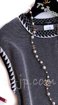 CHANEL 13S Black White Sleeveless Dress 40 シャネル ブラック・ホワイト・ワンピース 即発