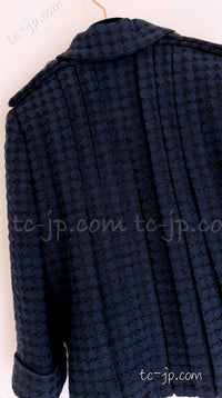 CHANEL 16S Navy Black Tweed Jacket Skirt Suit 36 38 シャネル ネイビー・ブラック・ツイード・ジャケット・スカート・スーツ 即発