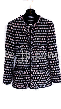 CHANEL 06A Black Metallic Multicolor Tweed Jacket Skirt 34 シャネル ブラック・メタリック・ツイード・ジャケット・スカート