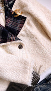 CHANEL 13PF Tartan Black Ivory Tweed Jacket 34 シャネル タータンチェック・ツイード・ジャケット 即発