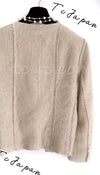 CHANEL 03S Beige Silk Cropped Cardigan Jacket 36 38 シャネル ベージュ・シルク・クロップド・カーディガン・ジャケット 即発