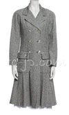 CHANEL 18PS Grey Tweed Double Long Coat 34 シャネル グレーダブル・ツイード・ロング コート