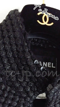CHANEL 09A Black Metallic Jacket 34 40 シャネル ブラック・メタリック・ジャケット