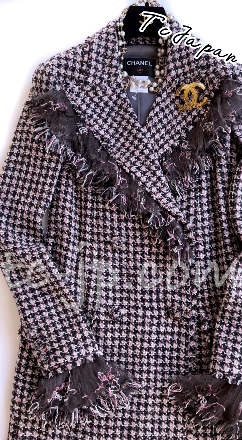 CHANEL 08PF $14K Wool Demi Couture Tweed Coat Jacket 38 シャネル ウール・デミ クチュール  ツイード・ロング コート・ジャケット 即発