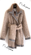 CHANEL 99A Beige Brown Alpaca Jacket Coat 38 40 42 シャネル ベージュ・ブラウン・アルパカ・コート