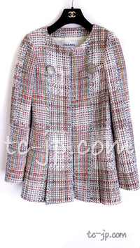 CHANEL 17C Multicolor Pink Trim Jacket Skirt Suit 36 シャネル マルチカラー・ピンクトリミング・ジャケット・スカート・スーツ 即発