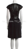 CHANEL 14A Black Wool Leather Dress 38 シャネル ブラック・レザー・ウール・ワンピース 即発