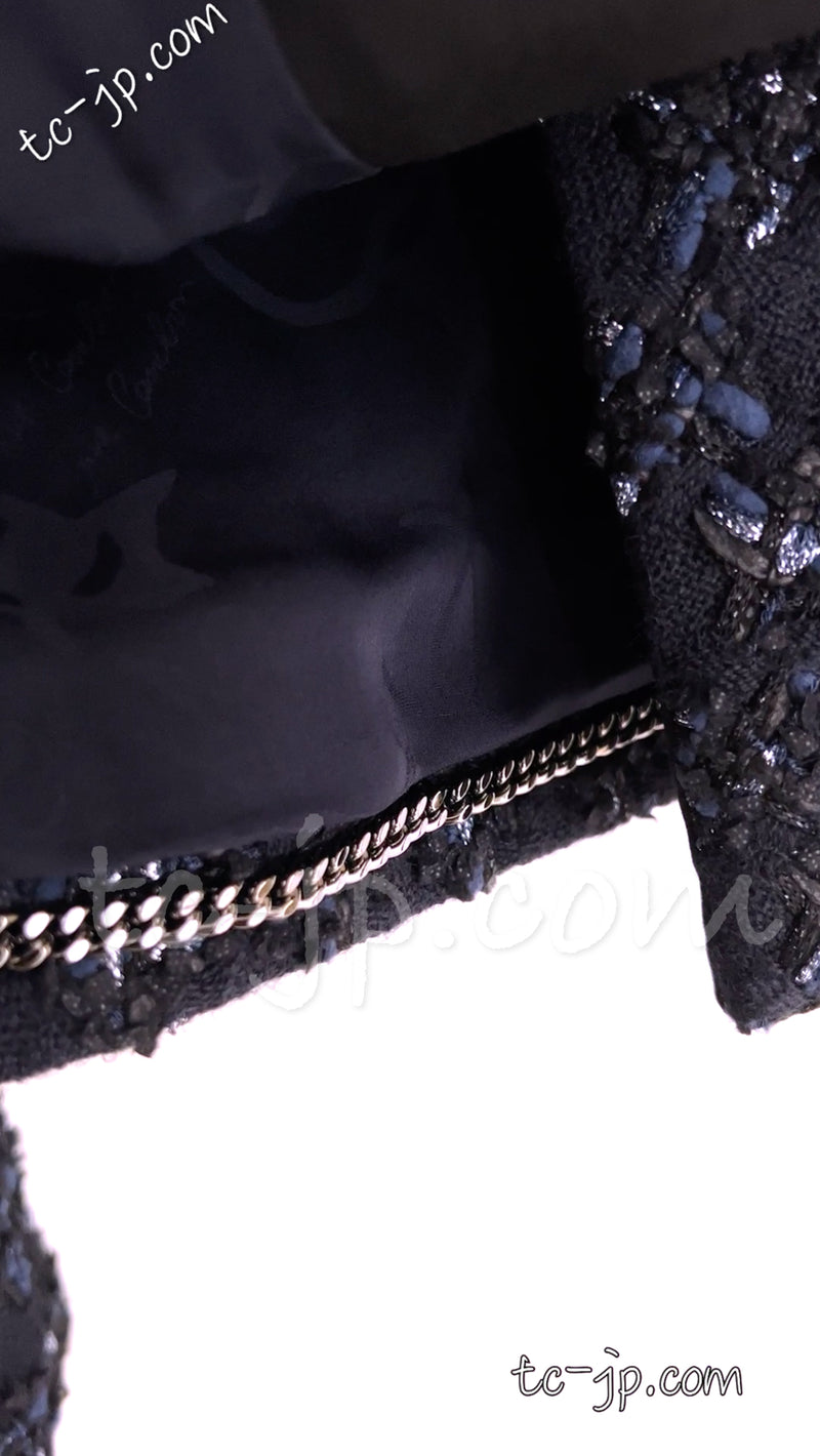 CHANEL 16B Navy Black Grey Tweed Jacket 34 シャネル ネイビー・ブラック・ツイード・ジャケット