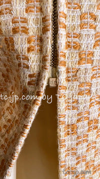 CHANEL 01C Marigold Beige Honey Tweed Coat 42 シャネル マリーゴールド・ハニー・ツイード・コート 即発