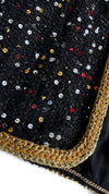 CHANEL 22S Black Sequined Gold Trim Tweed Jacket 36 38 シャネル ブラック スパンコール ゴールド トリム ジャケット 即発