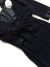 CHANEL 07A Black Navy Shawl Collar Dress 38 シャネル ブラック・ネイビー・帯・ワンピース 即発