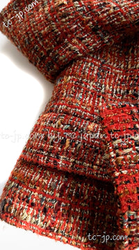 CHANEL 98A Brown Orange Tweed Jacket 42 シャネル ブラウン・オレンジ・ツイード・ジャケット
