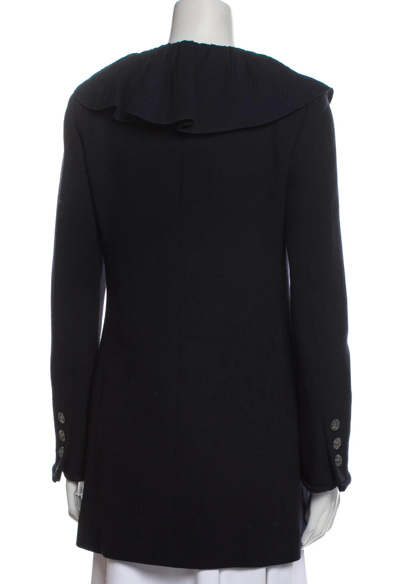 CHANEL 20S Navy Wool Jacket Coat 38 シャネル ネイビー・ウール・ジャケット・コート