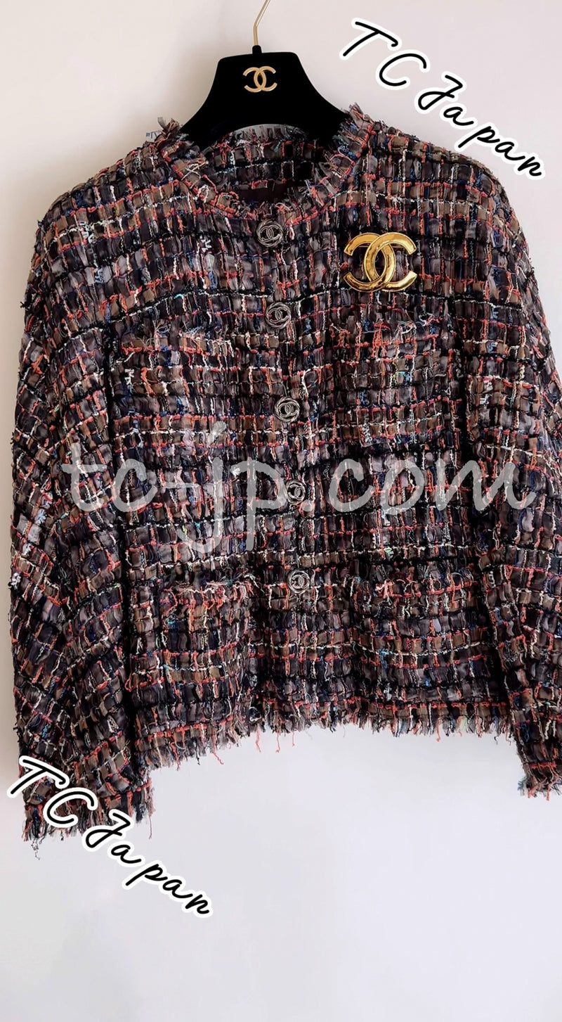 CHANEL 11S Brown Orange Lesage Tweed skirt Jacket 38 40 シャネル  ブラウン・オレンジ・ルサージュ・ジャケット スカート 即発