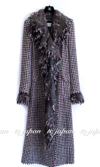 CHANEL 08PF $14K Wool Demi Couture Tweed Coat Jacket 38 シャネル ウール・デミ クチュール ツイード・ロング コート・ジャケット 即発